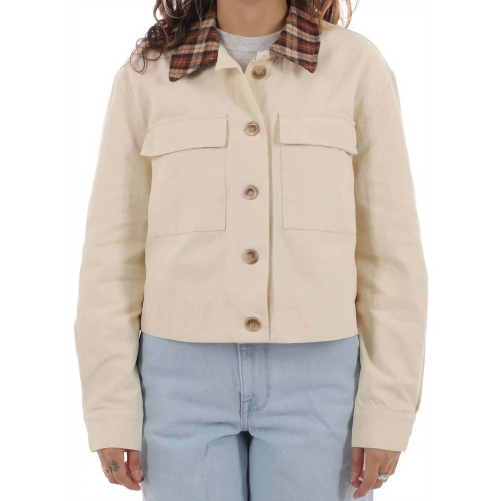 NEW RHYTHM. dylan cropped shacket in cream